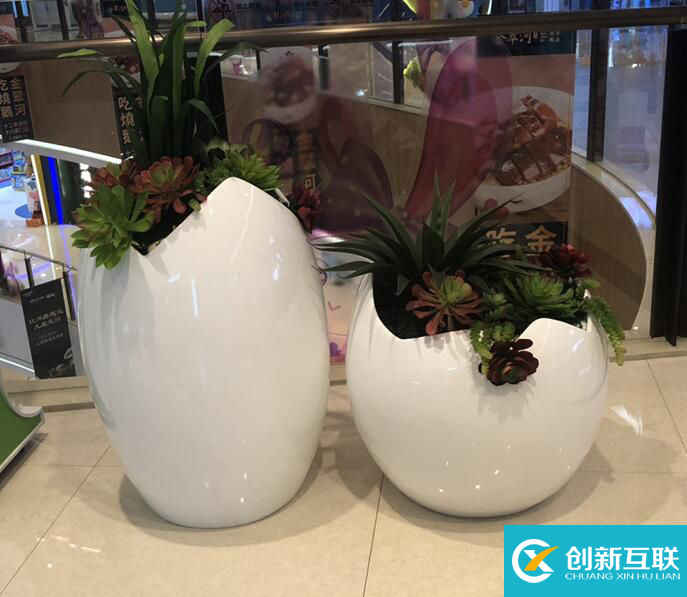 【序號(hào)19-179】重慶玻璃鋼花盆，商場(chǎng)花盆定制