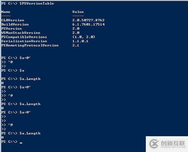 Powershell Here String 中換行在不同版本中的行為表現