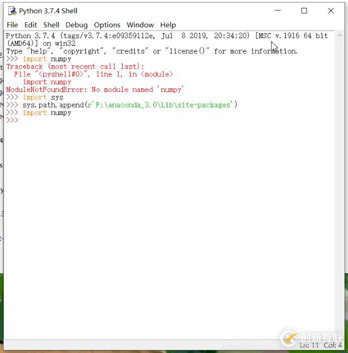 在Python IDLE下如何調用anaconda中的庫