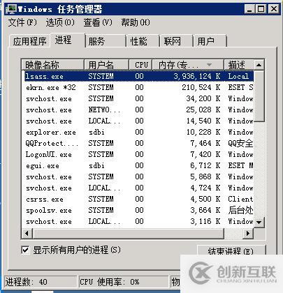 Lsass.exe進程占用大量內存